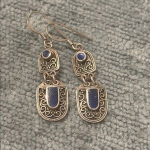 Taxco Mexican Sterling Silver Lapis Earrings